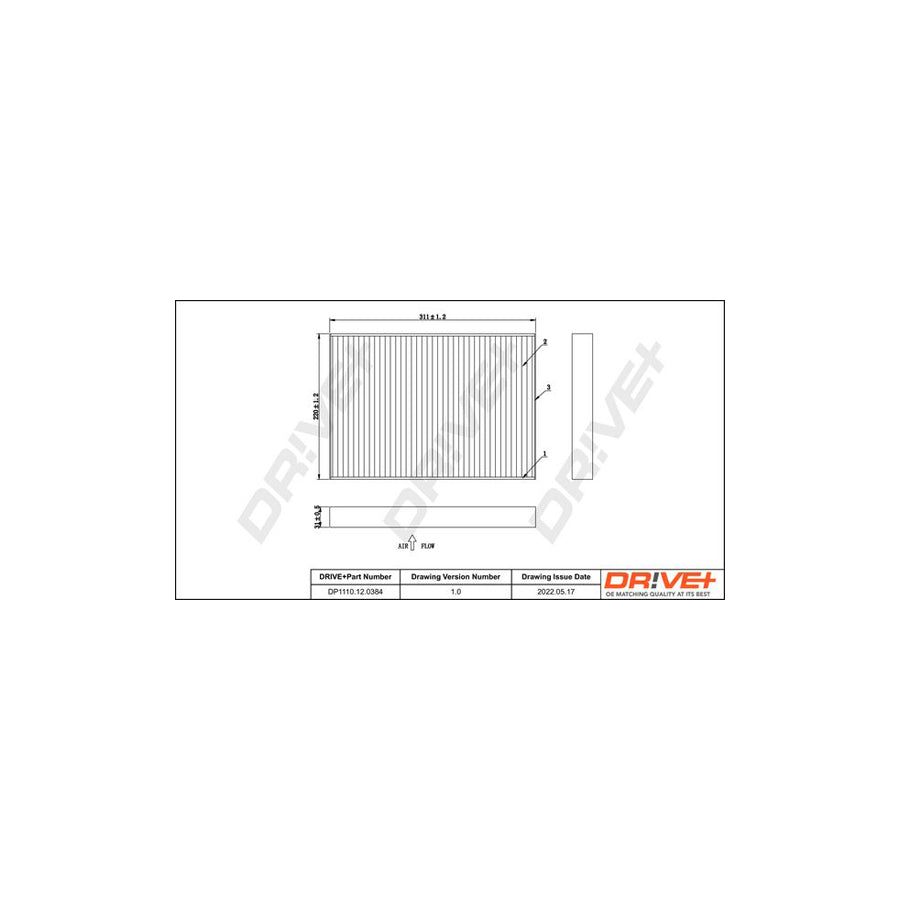 Dr!Ve+ DP1110.12.0384 Pollen Filter | ML Performance UK Car Parts