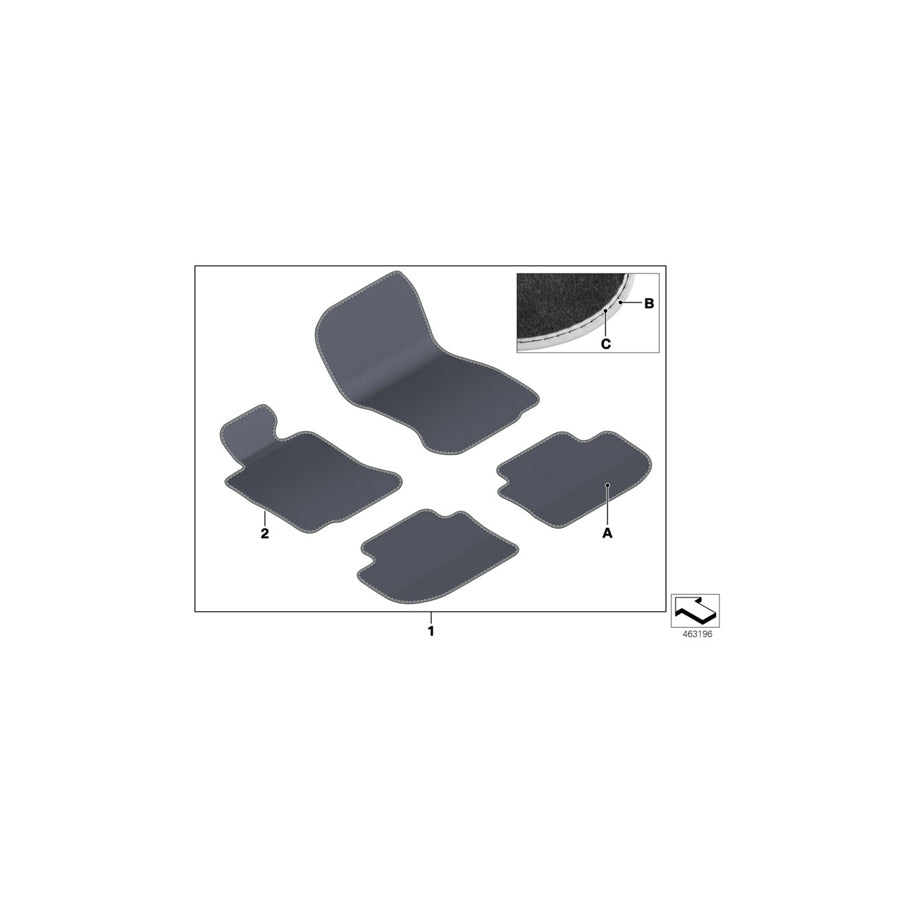 Genuine BMW 51477997553 G16 Floor Mat, Driver Side INDIVIDUAL (Inc. 840dX, M850iX & 840iX) | ML Performance UK