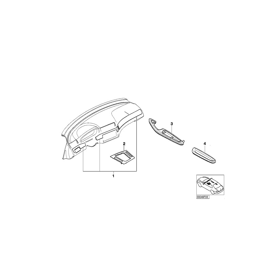 Genuine BMW 51417895392 E46 Armrest, Aluminium, Front Right SCHWARZ/CUBE SI (Inc. 330Ci, 318Ci & 320Cd) | ML Performance UK Car Parts