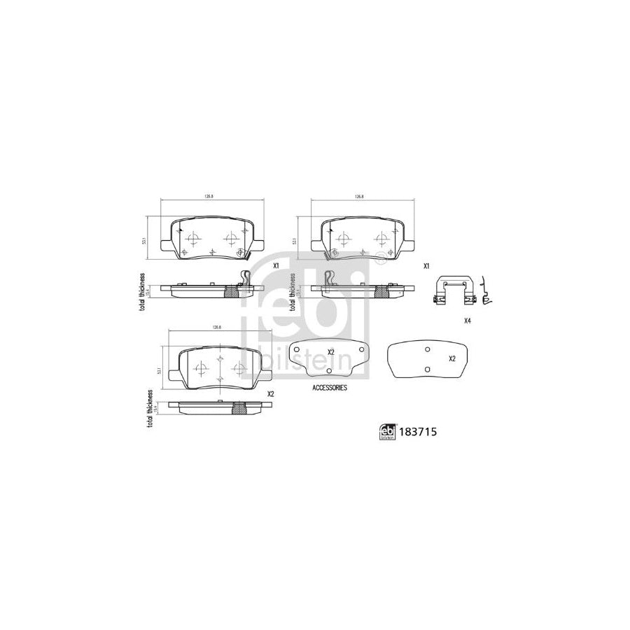 Febi Bilstein 183715 Brake Pad Set