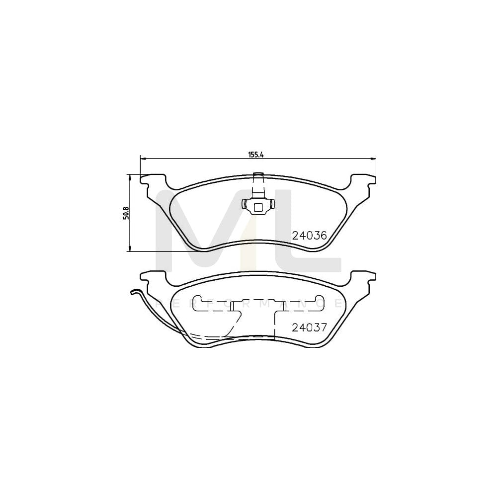 Hella 8DB 355 023-111 Brake Pad Set For Chrysler Voyager / Grand Voyager Iii (Gs) Not Prepared For Wear Indicator | ML Performance Car Parts