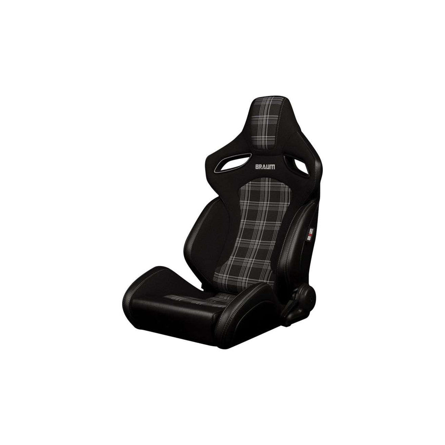 BRAUM Orue-S Series Sport Reclinable Seats (Black Leatherette Grey Plaid) – Priced Per Pair