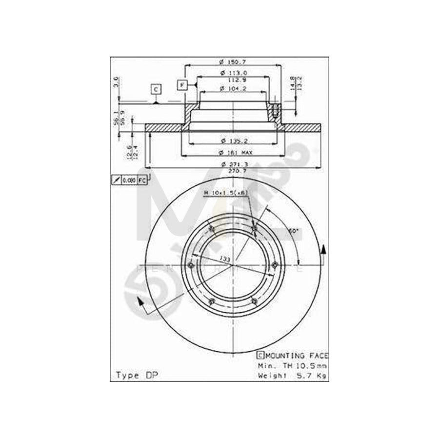 BREMBO 08.3108.10 Brake Disc Solid | ML Performance Car Parts