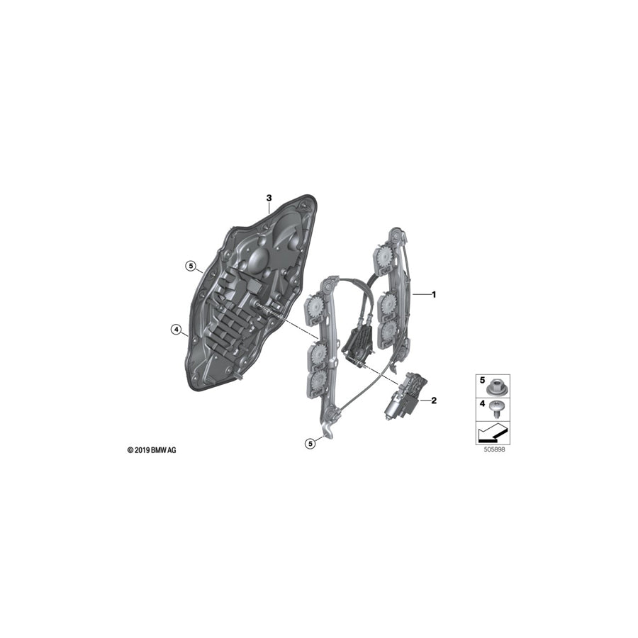 Genuine BMW 61359854232 F44 Drive, Window Lifter, Rear Right (Inc. 228iX, M235iX & 220d) | ML Performance UK