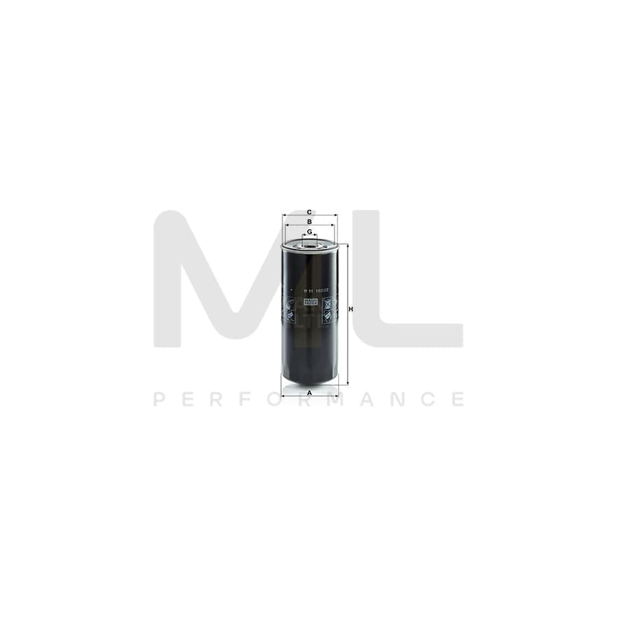 MANN-FILTER W 11 102/22 Oil Filter Spin-on Filter | ML Performance Car Parts