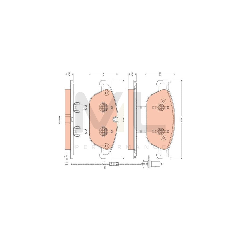 TRW Cotec Gdb1883 Brake Pad Set Incl. Wear Warning Contact | ML Performance Car Parts