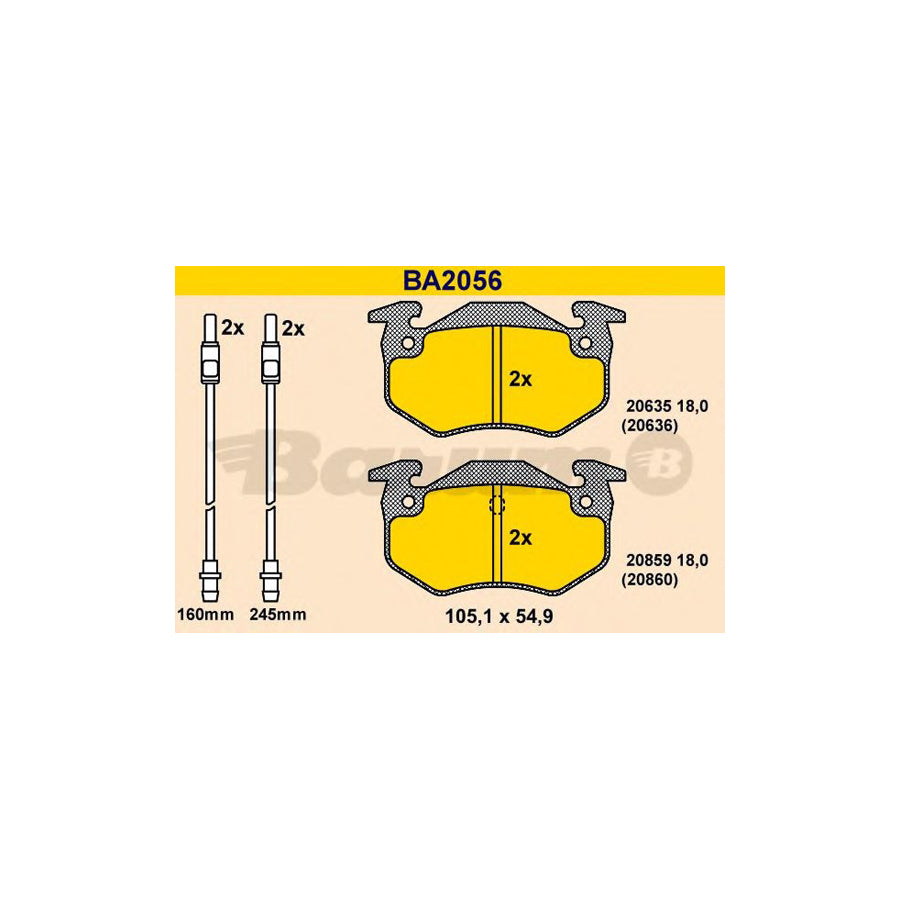 Barum BA2056 Brake Pad Set For Citroën Bx