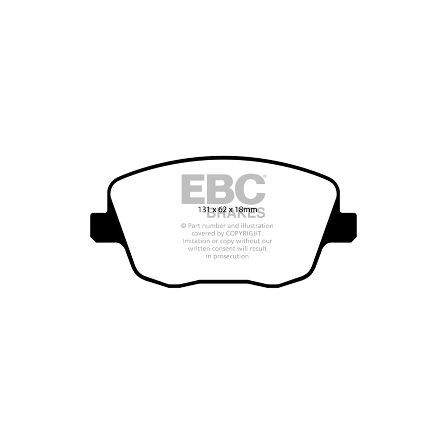 EBC PD01KF1364 Skoda Fabia (6Y) Greenstuff Front Brake Pad & Plain Disc Kit  - Girling/TRW Caliper 2 | ML Performance UK Car Parts