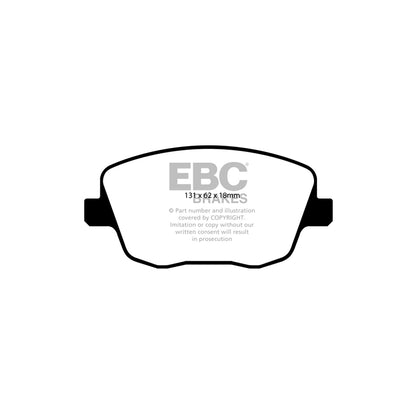 EBC PD01KF1364 Skoda Fabia (6Y) Greenstuff Front Brake Pad & Plain Disc Kit  - Girling/TRW Caliper 2 | ML Performance UK Car Parts