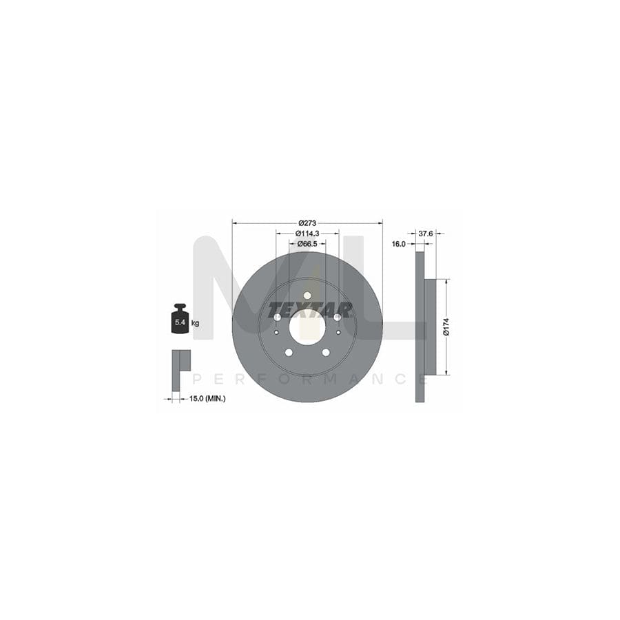 TEXTAR 92138200 Brake Disc Solid, without wheel hub, without wheel studs | ML Performance Car Parts