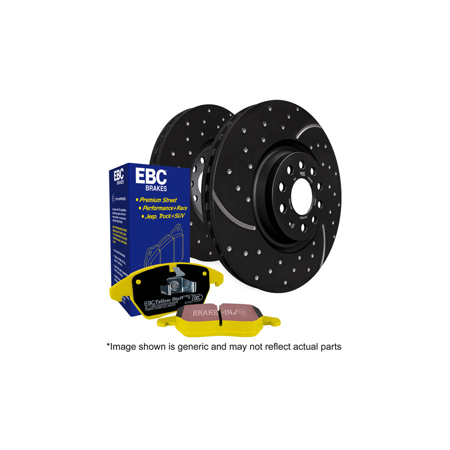 EBC PD13KF715 Honda Civic Yellowstuff Front Brake Pad & GD Disc Kit - ATE Caliper 1 | ML Performance UK Car Parts