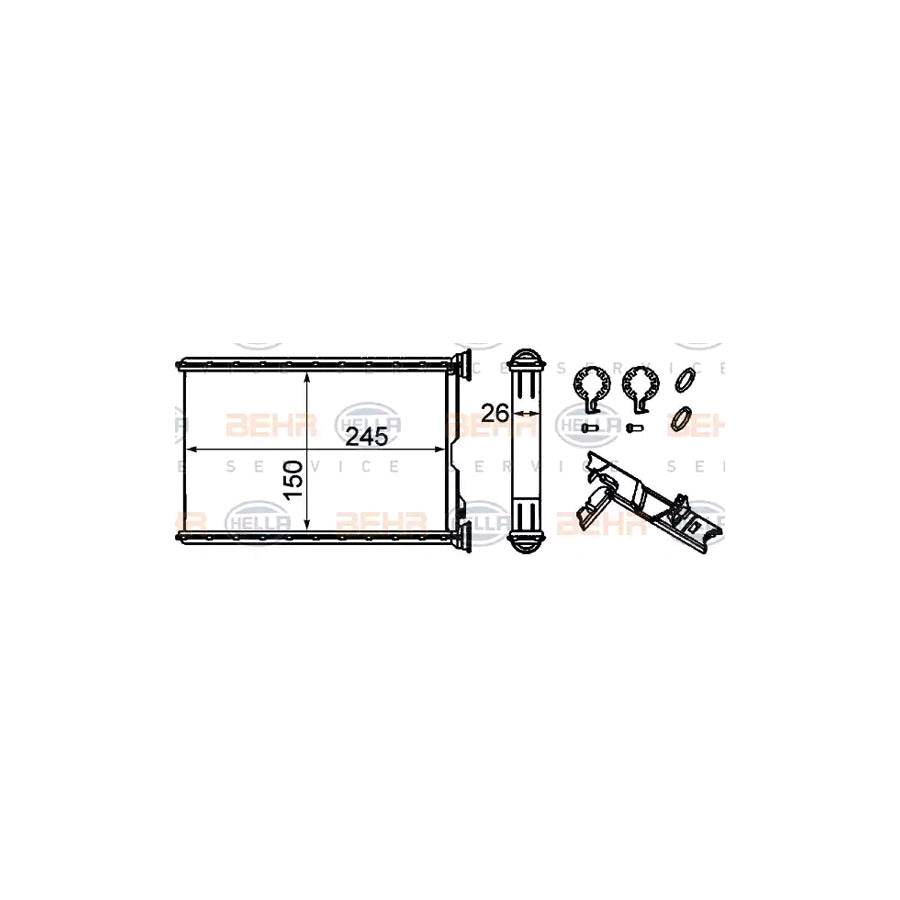 Hella 8FH 351 333-224 Heater Matrix