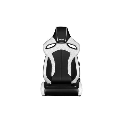 BRAUM Orue Series Racing Seats (Diamond Ed. White Leatherette) – Pair