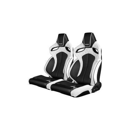 BRAUM Orue Series Racing Seats (Diamond Ed. White Leatherette) – Pair | ML Performance UK Car Parts