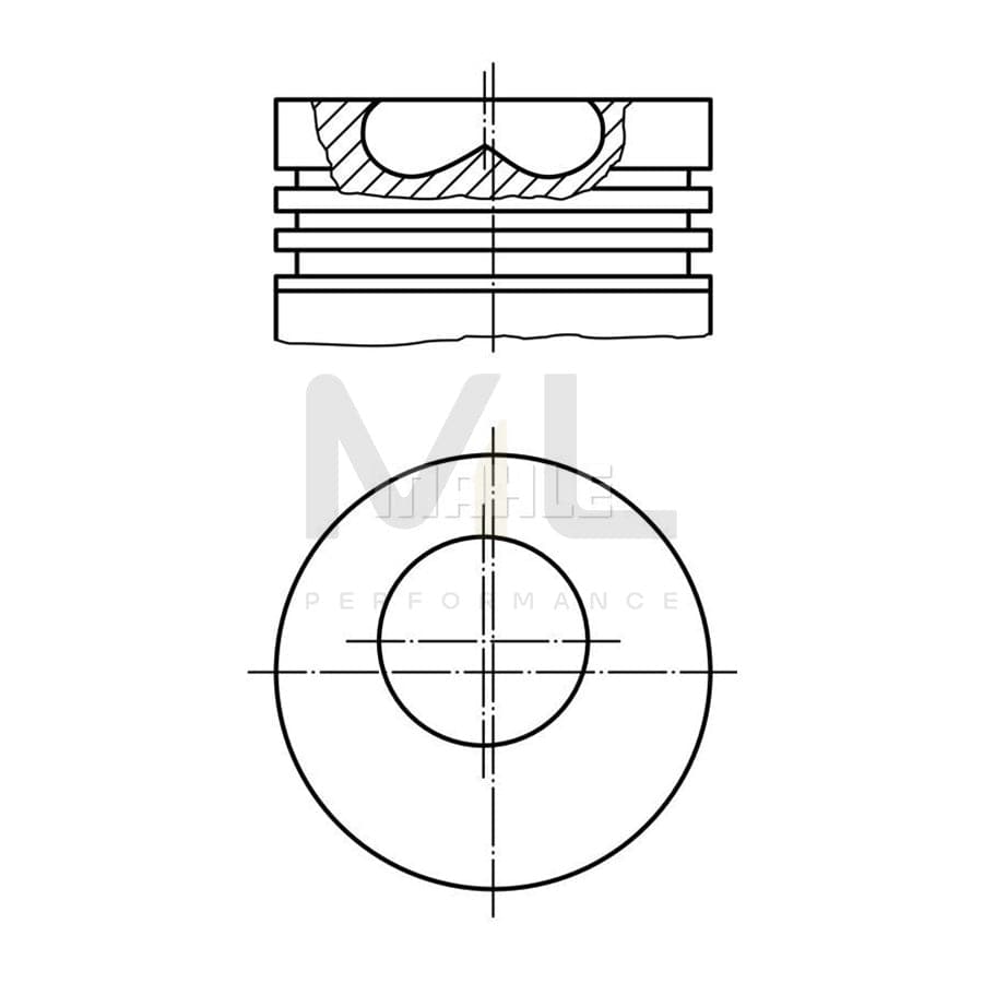 MAHLE ORIGINAL 008 94 00 Piston 93,0 mm, with piston ring carrier, without cooling duct | ML Performance Car Parts