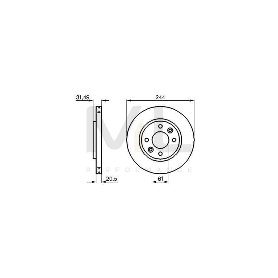 BOSCH 0 986 478 278 Brake Disc for RENAULT 21 Internally Vented, Vented, Oiled | ML Performance Car Parts