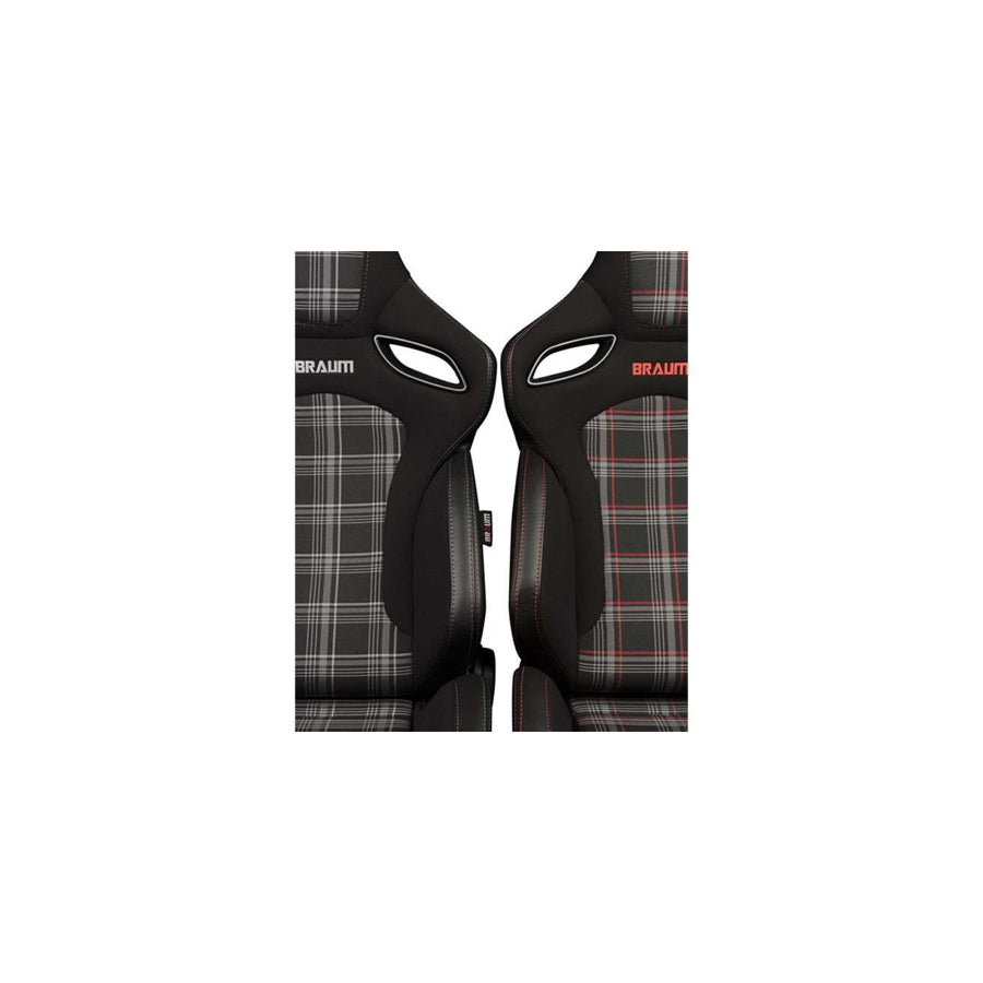 BRAUM Orue-S Series Sport Reclinable Seats (Black & Red Plaid) – Pair