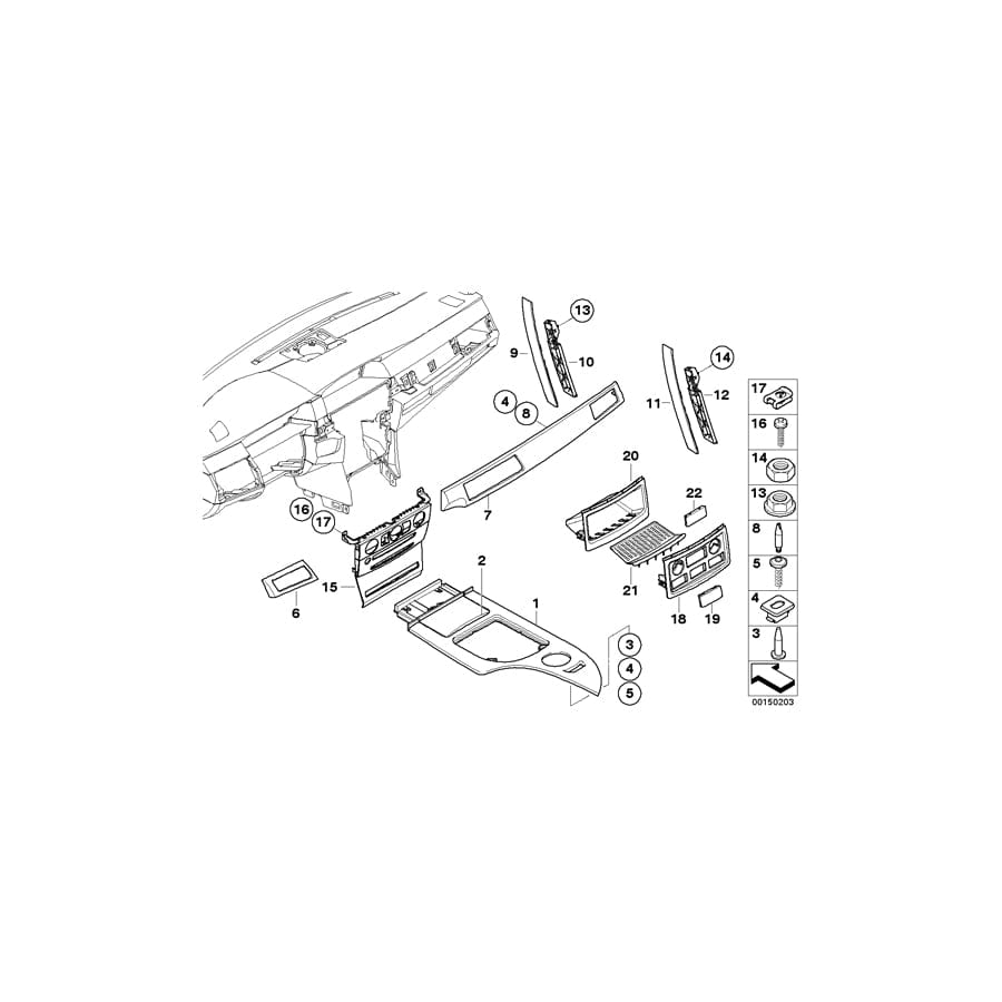 Genuine BMW 51167135658 E61 E60 Covering Rear GRAU (Inc. 530i, M5 & 535i) | ML Performance UK Car Parts