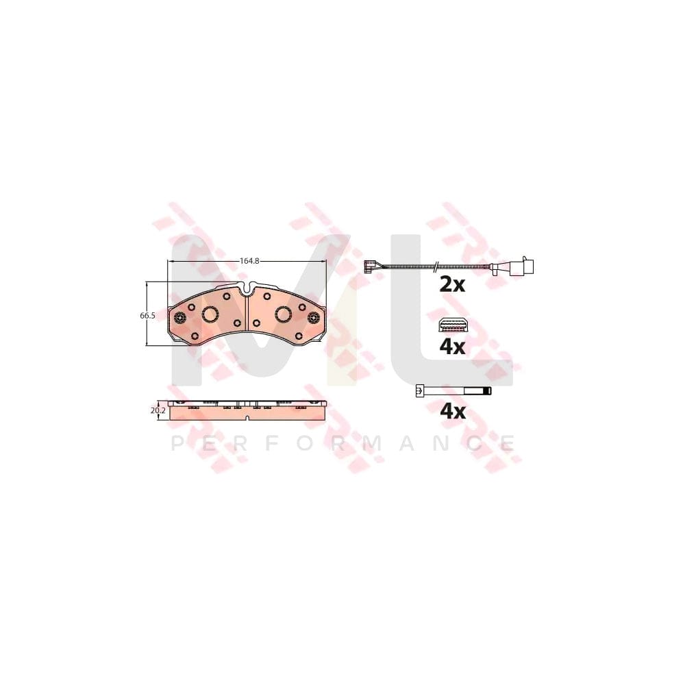 TRW Gdb2109 Brake Pad Set For Iveco Daily Incl. Wear Warning Contact | ML Performance Car Parts