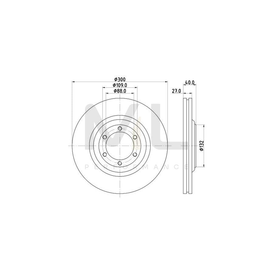 HELLA PRO 8DD 355 125-231 Brake Disc Internally Vented, Coated, without wheel hub, without wheel studs | ML Performance Car Parts