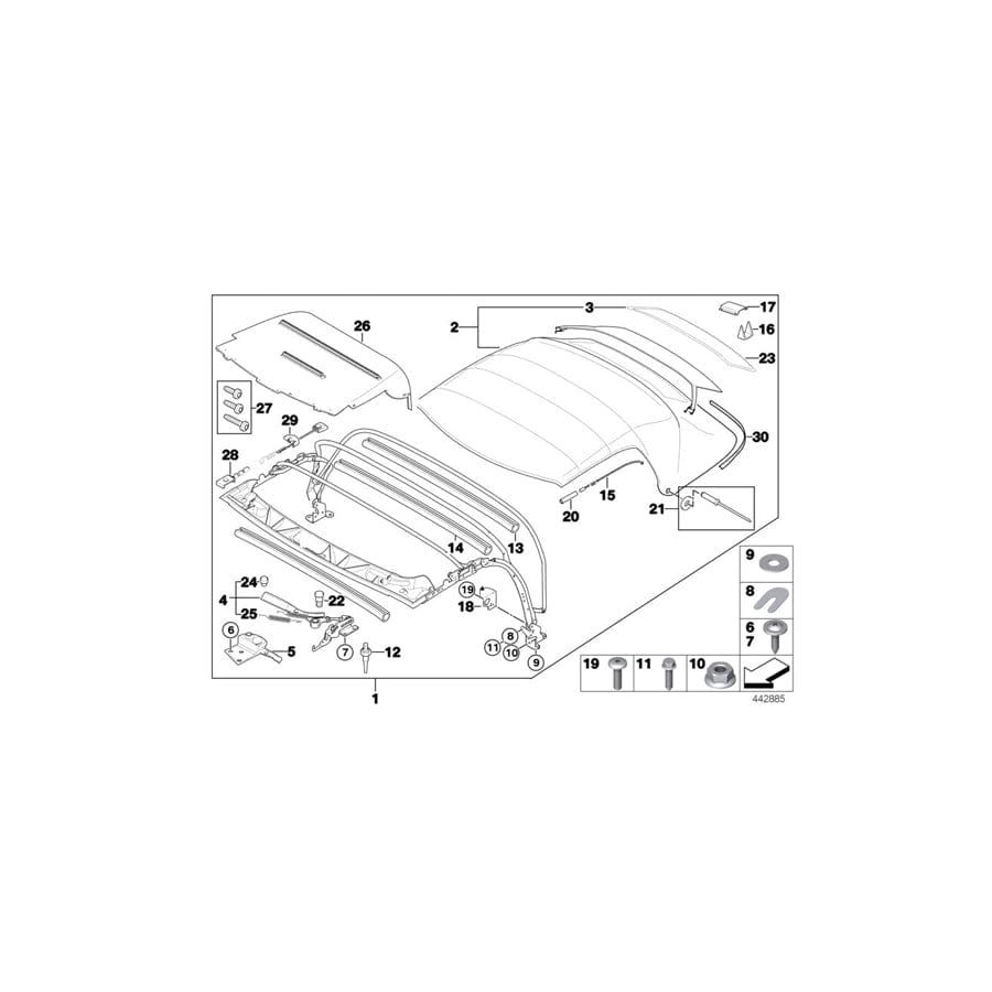 Genuine BMW 54318410918 E36 Set Of Small Items, Headliner (Inc. Z3) | ML Performance UK Car Parts