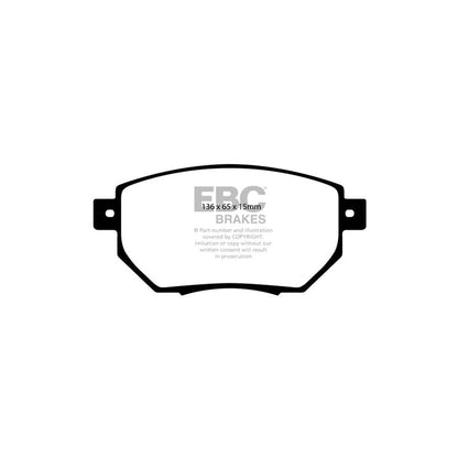 EBC PD03KF867 Nissan Murano Yellowstuff Front Brake Pad & Plain Disc Kit - Akebono Caliper 2 | ML Performance UK Car Parts