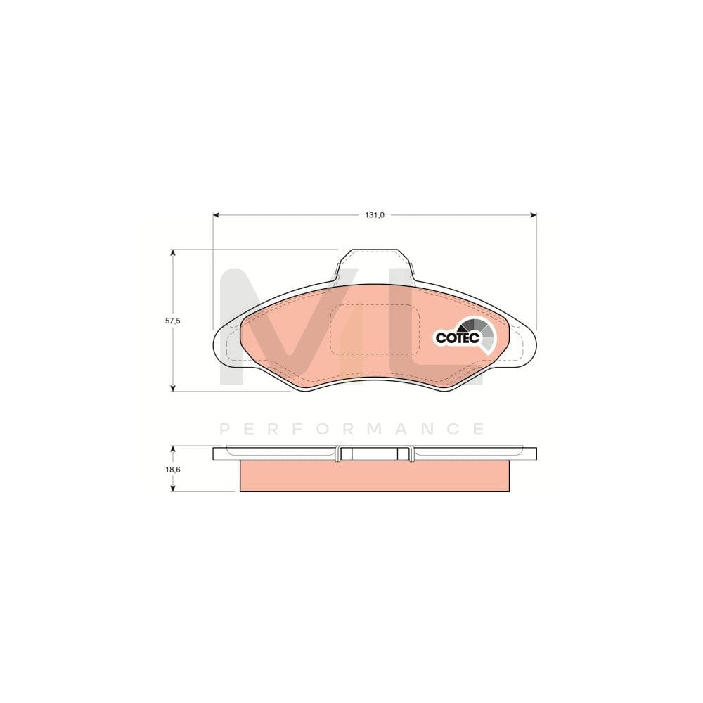 TRW Cotec Gdb897 Brake Pad Set Not Prepared For Wear Indicator | ML Performance Car Parts