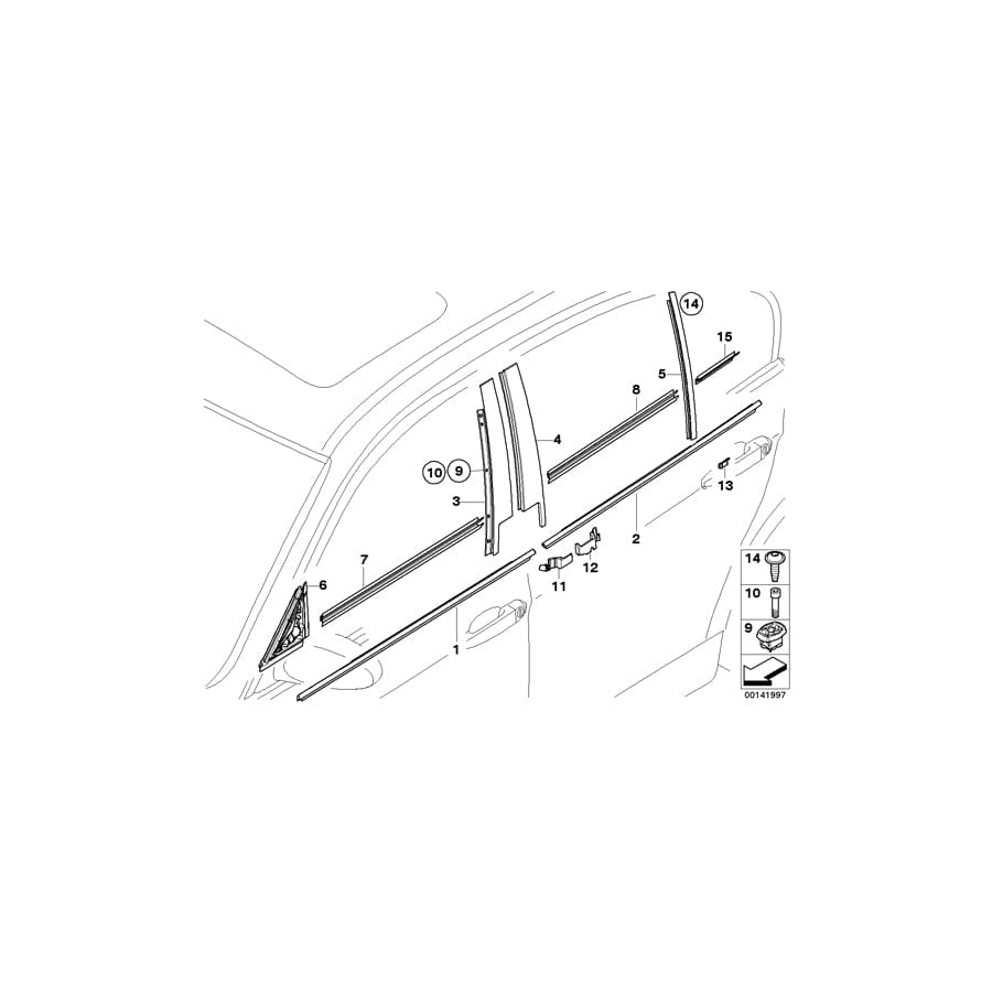 Genuine BMW 51357136139 E90 E91 Sealing Strip, Left (Inc. 325d, 325xi & 320si) | ML Performance UK Car Parts