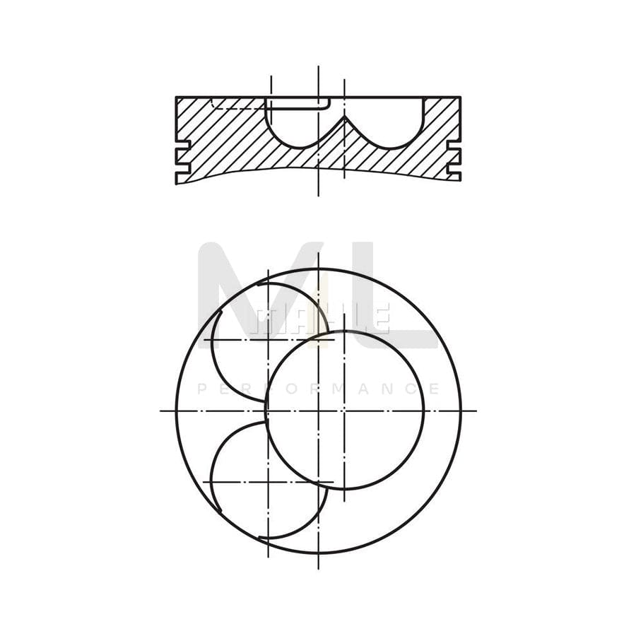 MAHLE ORIGINAL 034 91 12 Piston 81,51 mm, at shut-off cock, Pitman arm to intermediate arm 1, Pitman Arm to track rod, with piston ring carrier, without cooling duct | ML Performance Car Parts