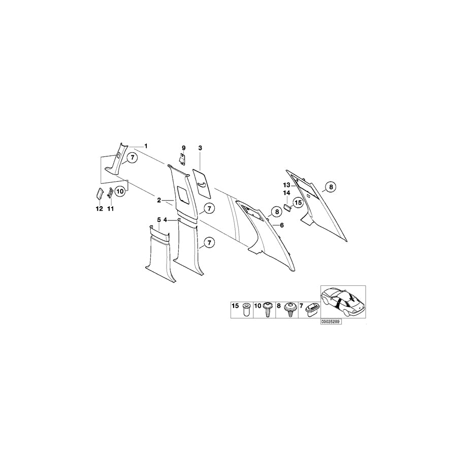 Genuine BMW 51438173999 E38 Left Belt Height Adjustment Cover HELLGRAU (Inc. 750i, 740iL & 750iL) | ML Performance UK Car Parts