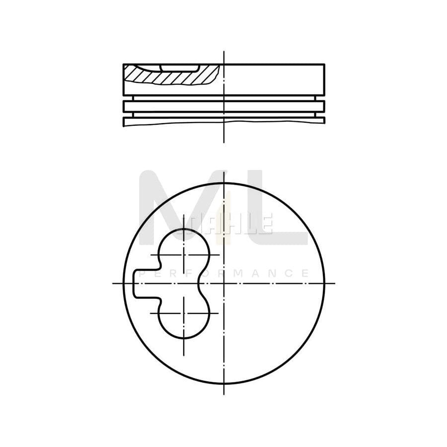 MAHLE ORIGINAL 008 06 02 Piston 93,6 mm, with piston ring carrier | ML Performance Car Parts