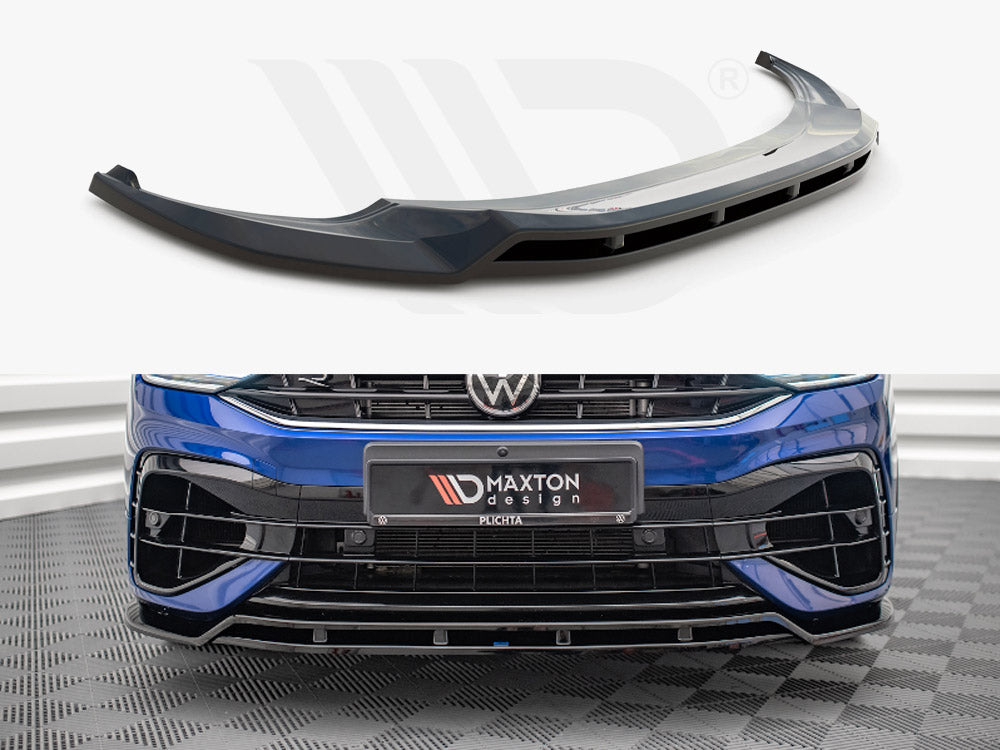 Maxton Design VW-TI-2F-R-FD1T+FD1RT Front Splitter V.1 VW Tiguan R / R-line MK2 Facelift (2020-) | ML Performance UK Car Parts