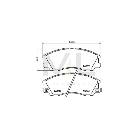 Hella 8DB 355 010-821 Brake Pad Set For Hyundai Terracan With Acoustic Wear Warning | ML Performance Car Parts