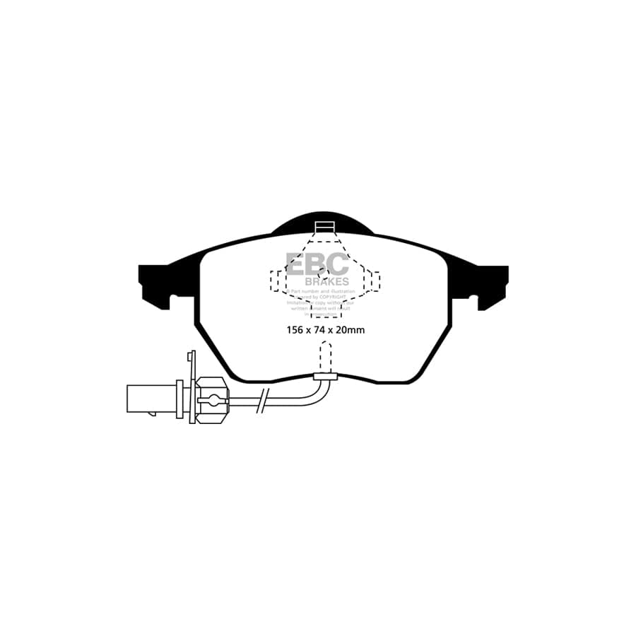 EBC PD13KF056 Audi VW Yellowstuff Front Brake Pad & GD Disc Kit - Girling/TRW Caliper 2 | ML Performance UK Car Parts