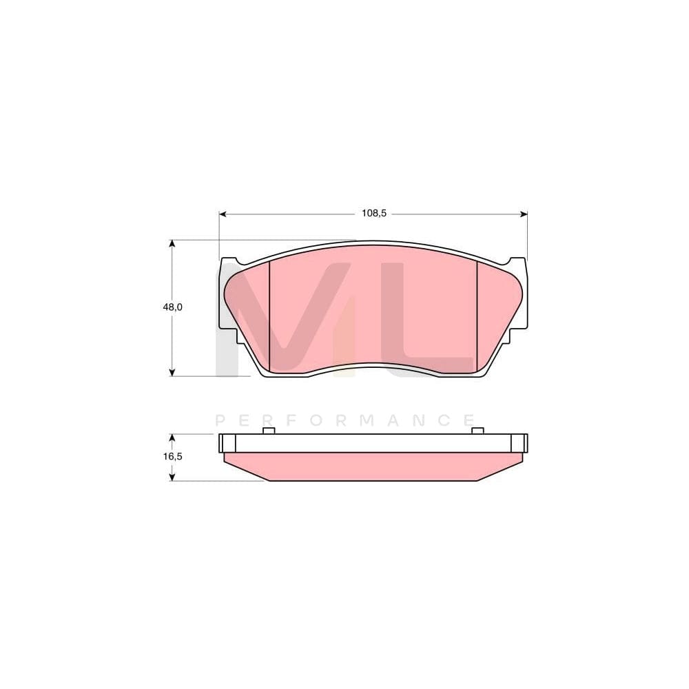 TRW Gdb1170 Brake Pad Set Not Prepared For Wear Indicator | ML Performance Car Parts