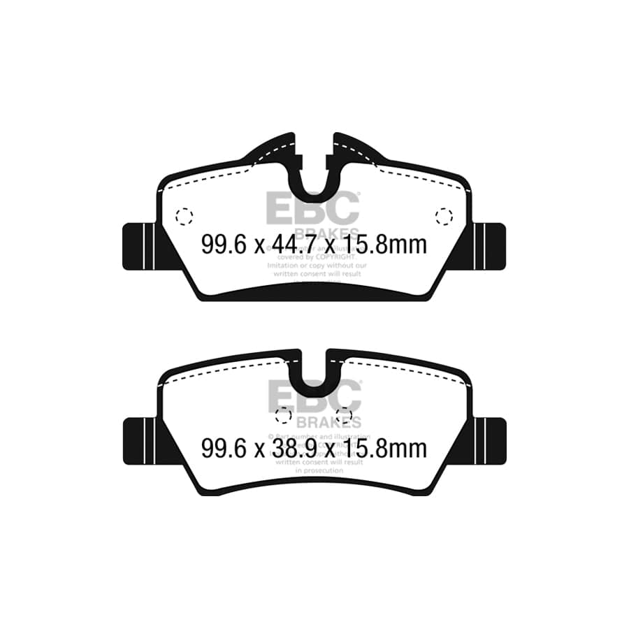 EBC PDKR1070 Mini F56 F57 Ultimax Rear Brake Pad & Plain Disc Kit - TRW Caliper 2 | ML Performance UK Car Parts