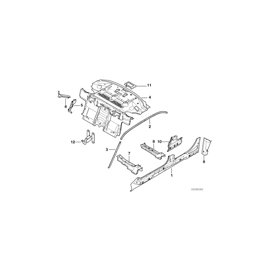 Genuine BMW 41118208911 E39 E38 Left Front Seat Console (Inc. 528i, 525i & 535i) | ML Performance UK Car Parts