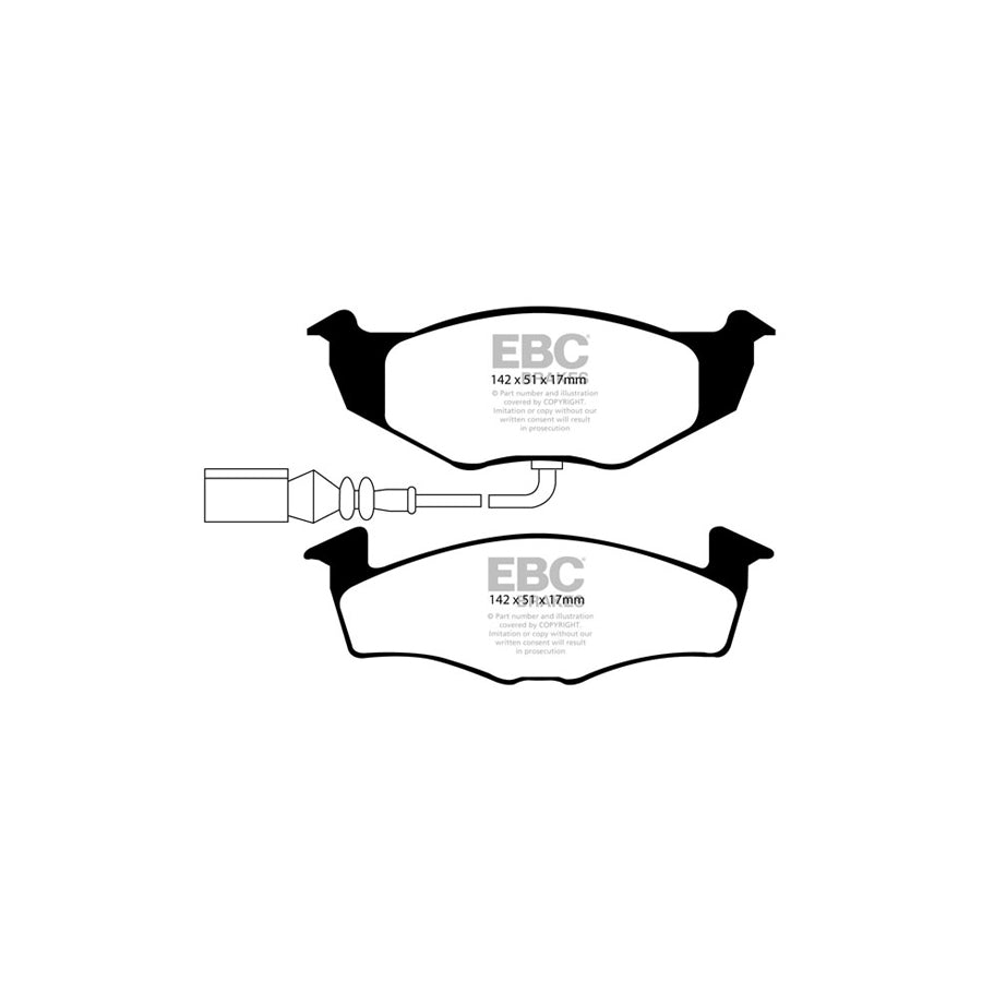 EBC PD01KF1363 Skoda VW Greenstuff Front Brake Pad & Plain Disc Kit  (Inc. Fabia 6Y & Polo 9N) 2 | ML Performance UK Car Parts