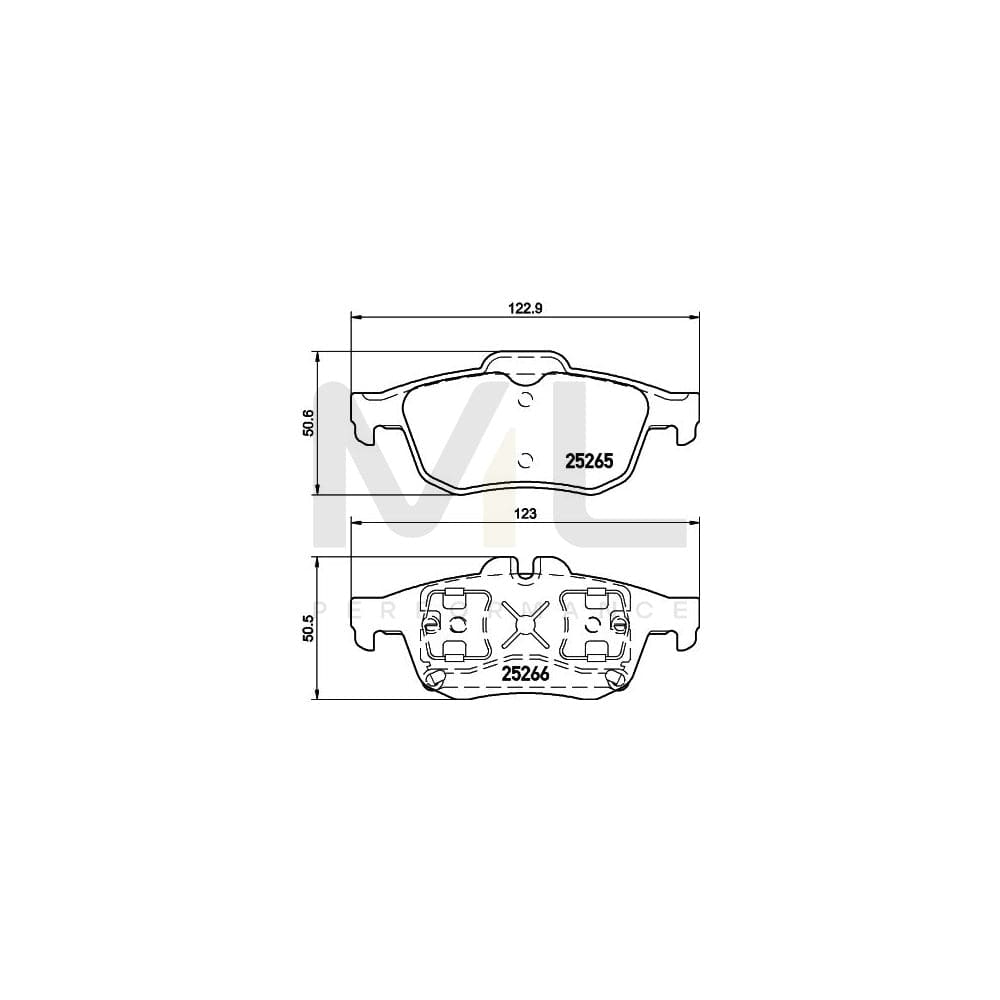 Hella 8DB 355 017-341 Brake Pad Set Not Prepared For Wear Indicator | ML Performance Car Parts