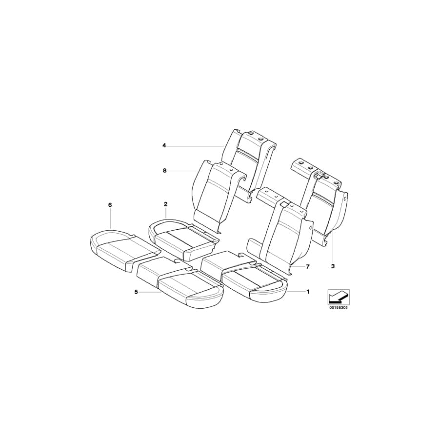 Genuine BMW 52206973343 E70 E70 Seat Cover Leather Left CAMEL (Inc. X5 4.8i, X5 40iX & X5 40dX) | ML Performance UK Car Parts