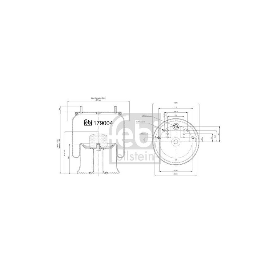 Febi Bilstein 179004 Boot, Air Suspension