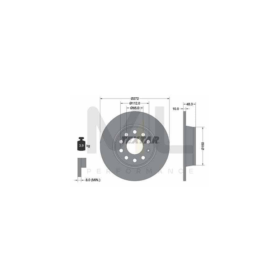 TEXTAR 92224900 Brake Disc Solid, without wheel hub, without wheel studs | ML Performance Car Parts