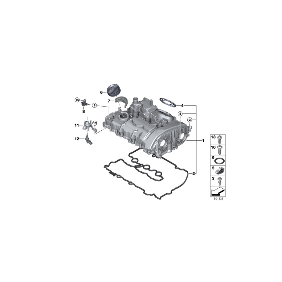 Genuine BMW 11122404440 I12 Cylinder Head Cover (Inc. i8) | ML Performance UK