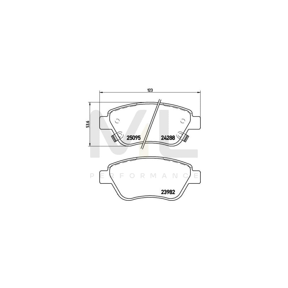 Brembo P 66 001 Brake Pad Set With Acoustic Wear Warning | ML Performance Car Parts