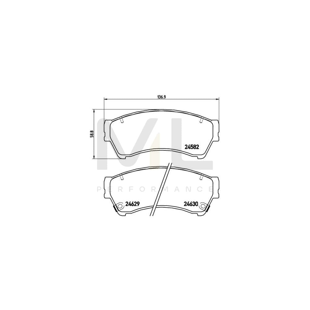 Brembo P 49 039 Brake Pad Set For Mazda 6 With Acoustic Wear Warning | ML Performance Car Parts