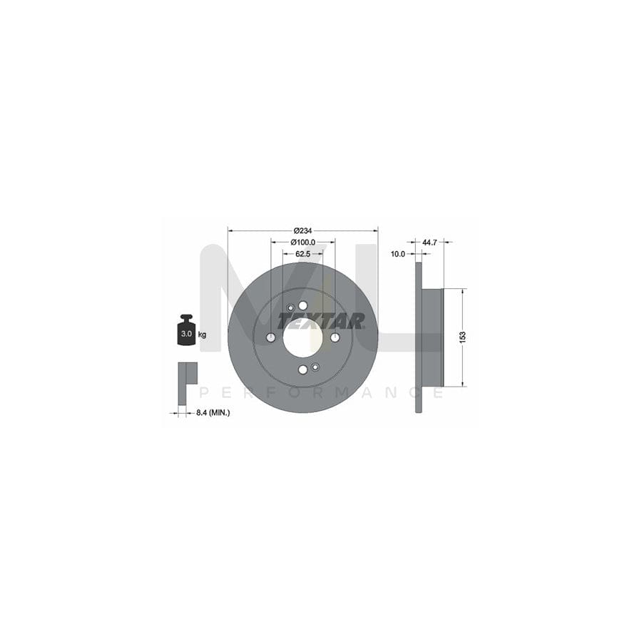 TEXTAR PRO 92291603 Brake Disc for HYUNDAI i10 Solid, Coated, without wheel hub, without wheel studs | ML Performance Car Parts