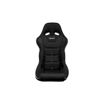 BRAUM Falcon X Series Fia Approved Fixed Back Racing Seat (Black With White Piping)