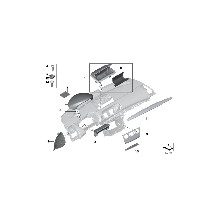 Genuine BMW 51456989722 E88 E87 E82 Instrument Panel Cover Left hand drive (Inc. 118i, 128i & 123d) | ML Performance UK Car Parts