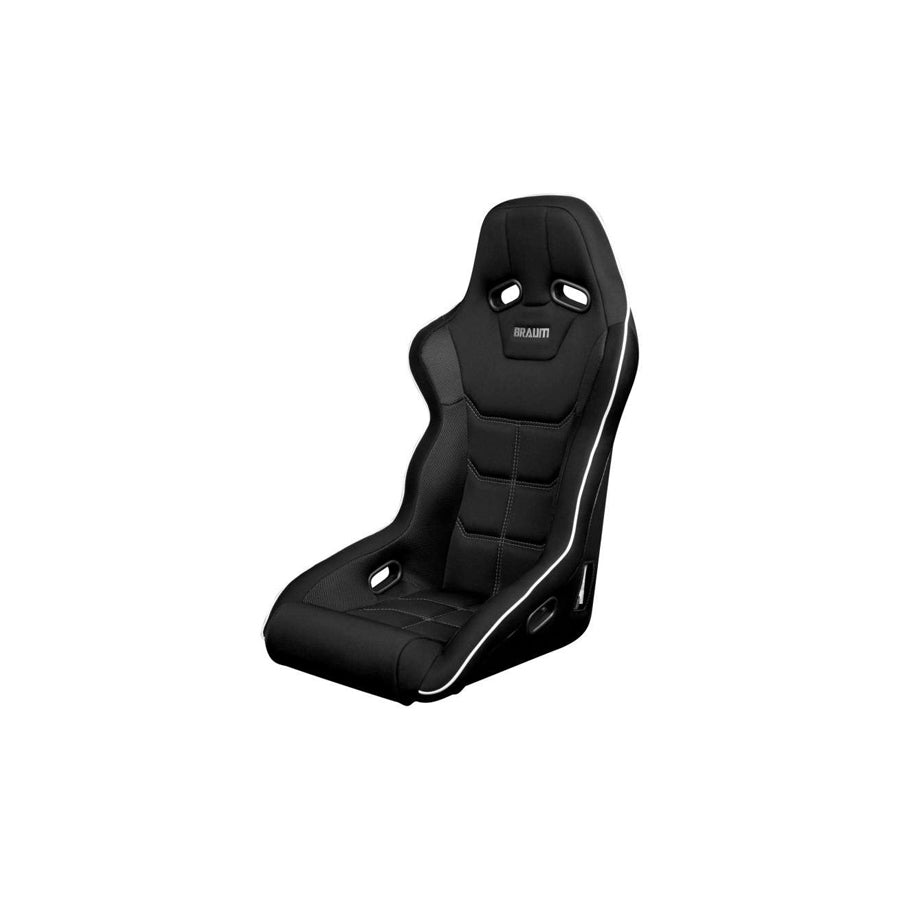 BRAUM Falcon X Series Fia Approved Fixed Back Racing Seat (Black With White Piping) | ML Performance UK Car Parts