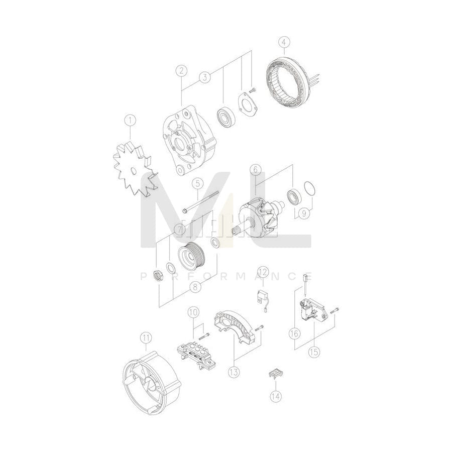 MAHLE ORIGINAL MG 236 Alternator 14V, 55A | ML Performance Car Parts